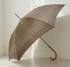 LOUIS VUITTON Monogram Long Umbrella Nylon Wood Handle Women Good Condition Used