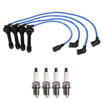 NGK 7mm Wire Set 4 Denso Nickel Spark Plug Kit For Infiniti G20 Nissan 200SX L4