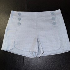 LOFT The Riviera Short Light Blue Textured Button Detail Shorts Size 6