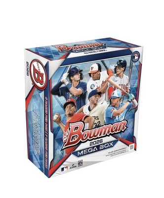 2026 Bowman Baseball - Mega Box (6 Packungen - 7 Karten pro Packung)