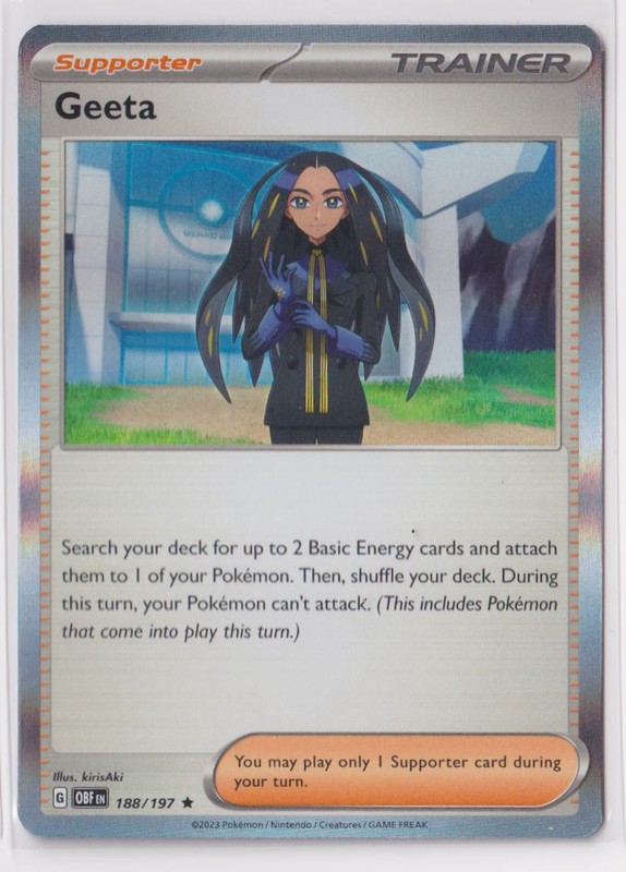 Pokemon Scarlet and Violet Obsidian Flames 188/197 Geeta Holo