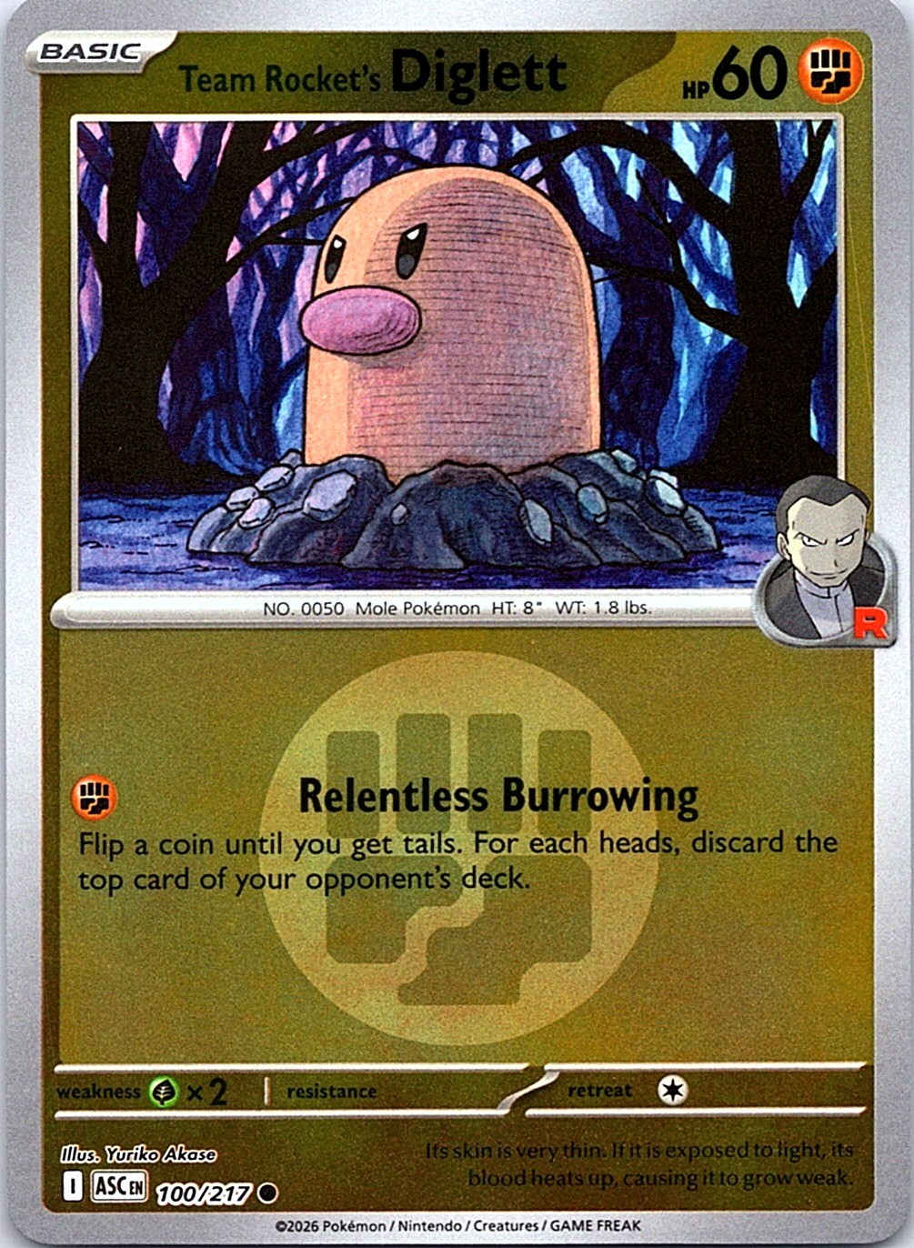 ME: Ascended Heroes #100/217 Team Rocket's Diglett (Energy Symbol Pattern)