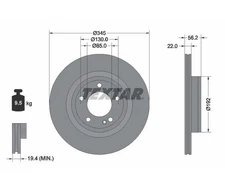 2pcs Brake Disc PRO+ TEXTAR 92345705 for Mercedes-Benz