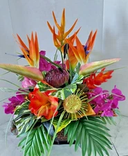 Artificial Tropical Table Centerpiece  (ROUND)