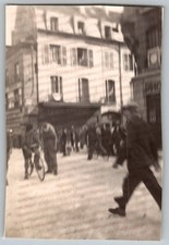 Vtg Snapshot Crowded Street People 1940s