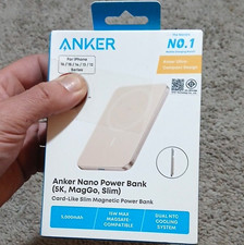 Anker Nano 5000mAh MagGo Slim Magnetic Qi2 Wireless USB-C Power Bank White