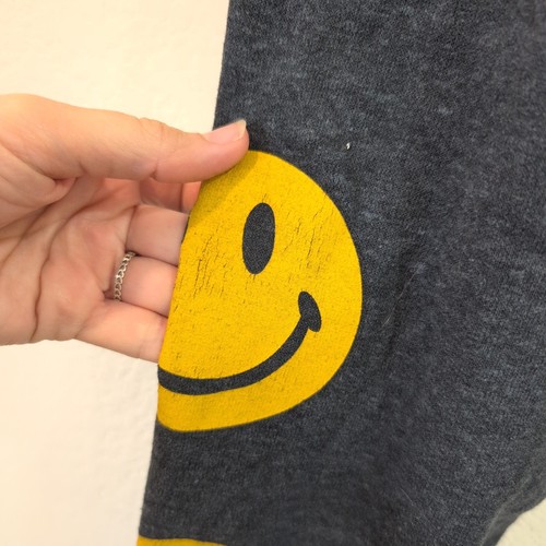 Aviator Nation Women's Size Small Sweatpants Smiley Smile Face Gray Drawstring - Picture 8 of 9