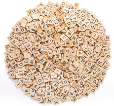 1000PCS Wood Letter Tiles A-Z Capital Letters for Crafts, Pendants, Spelling, Gi