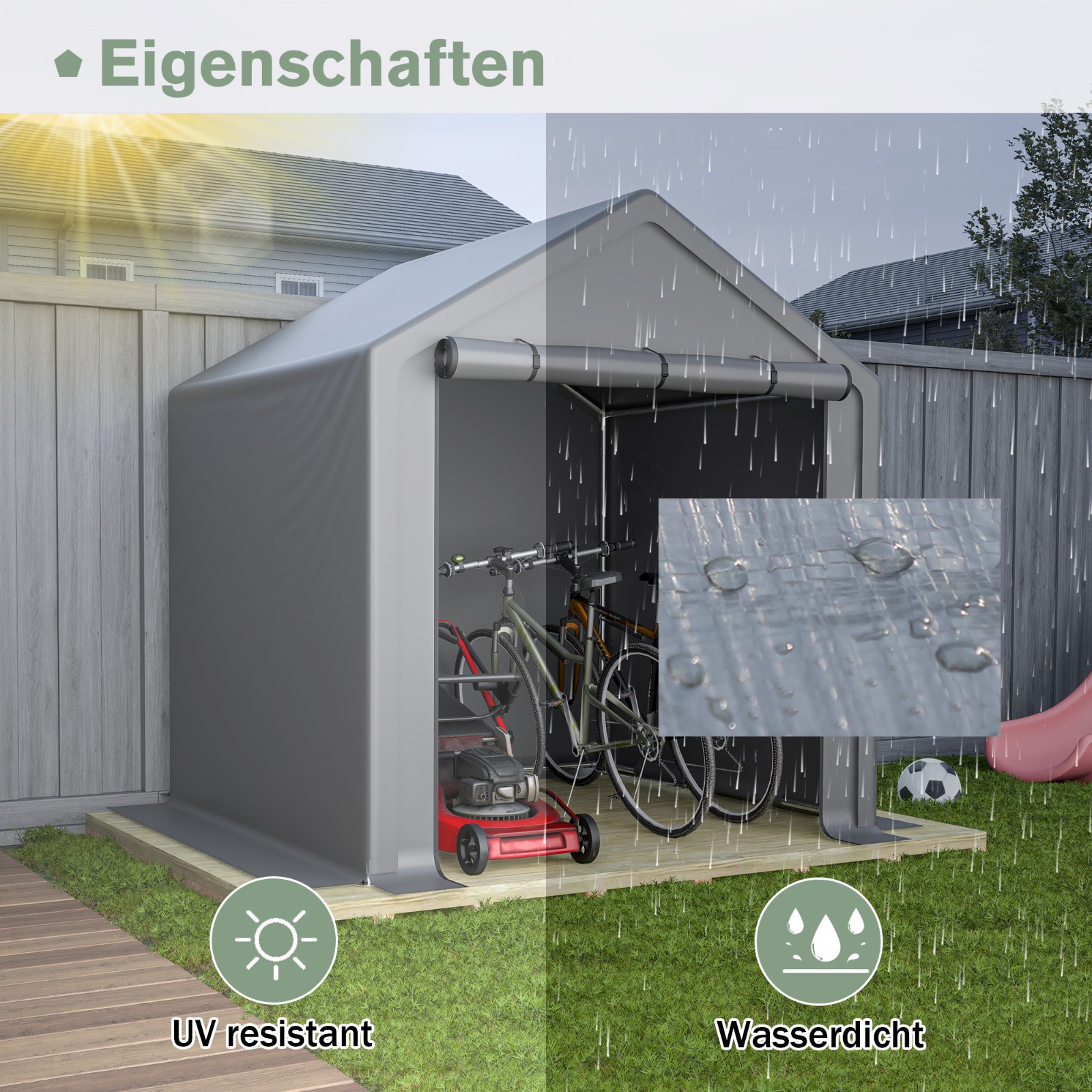Geräteschuppen Gartenschuppen Gerätehaus Unterstand Motorrad Fahrradgarage