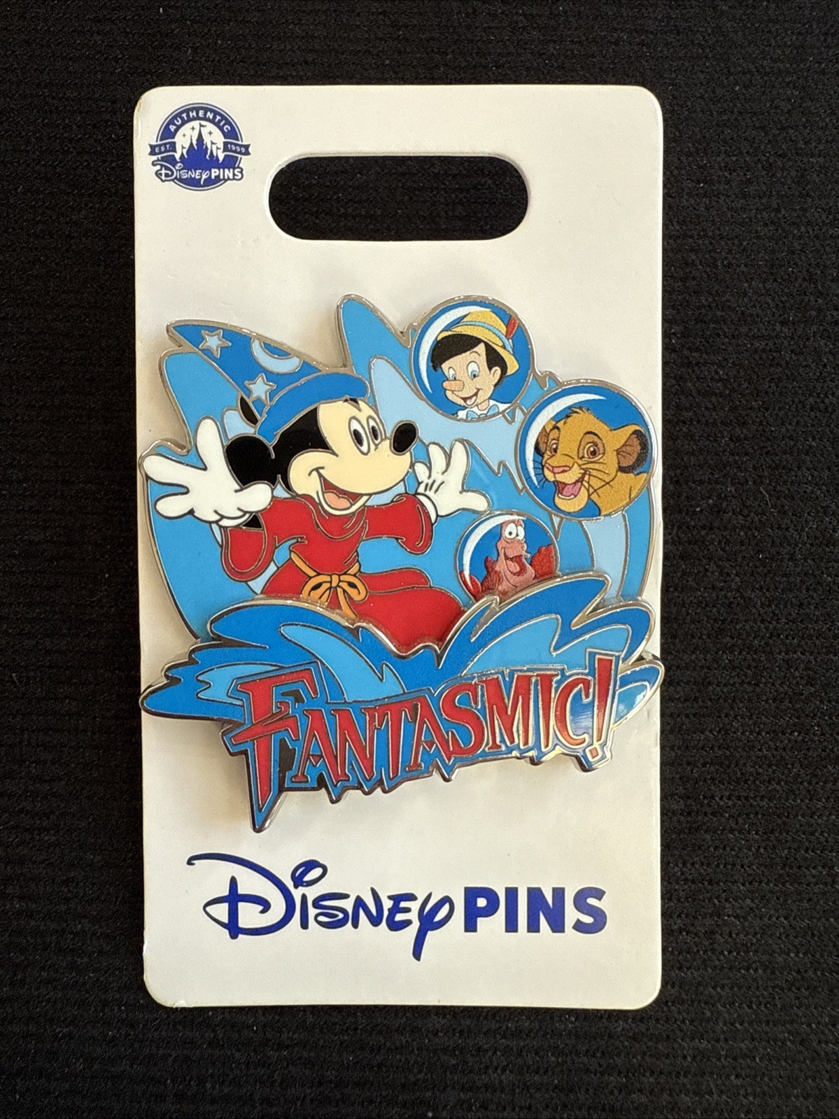 2024 Mickey Mouse Simba Sebastian Pinocchio Fantasmic Pin Disney Parks NEW