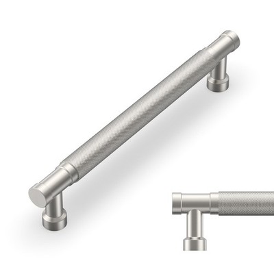 Amerdeco 160 mm gebürstetes Nickel gerändelt Schrankgriffe Schubladengriffe 10er-Pack