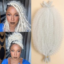 8" Springy Afro Twist Hair White Marley Braiding 8-Packs Kinky Faux Locs