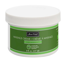 Organica Organic Massage Creme, 8 Oz Jar, Organic Jojoba Oil, Non-Greasy, Hypoal