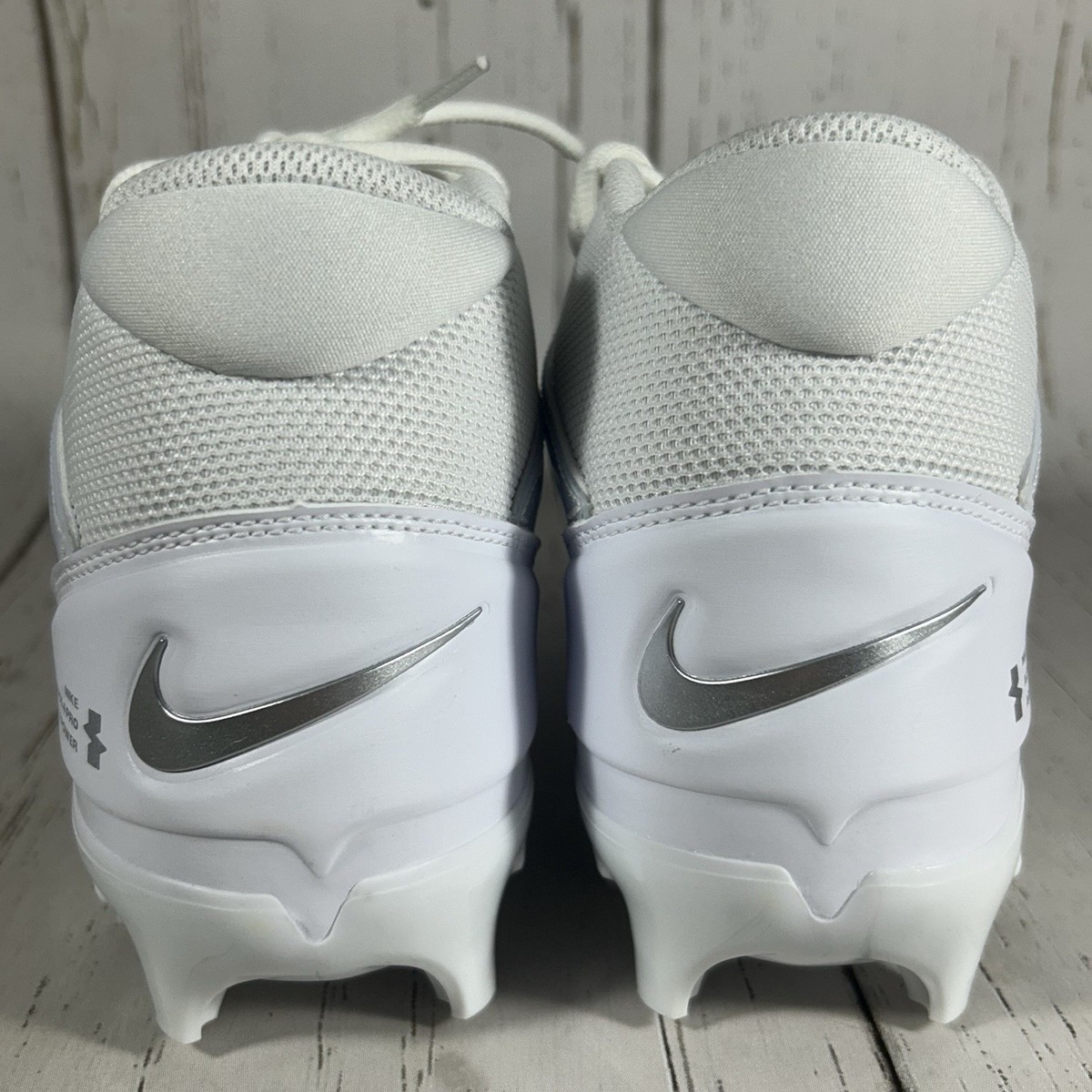 Nike Alpha Menace 4 Pro White-Silver Football Cleats Mens  display picture 1