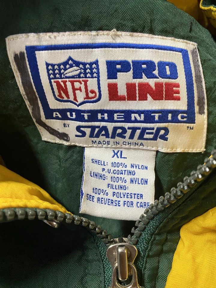 Chaqueta De Colección Green Bay Packers Starter Proline Niños XL Verde Nylon 1/2 Cremallera NFL Foto 4 de 4