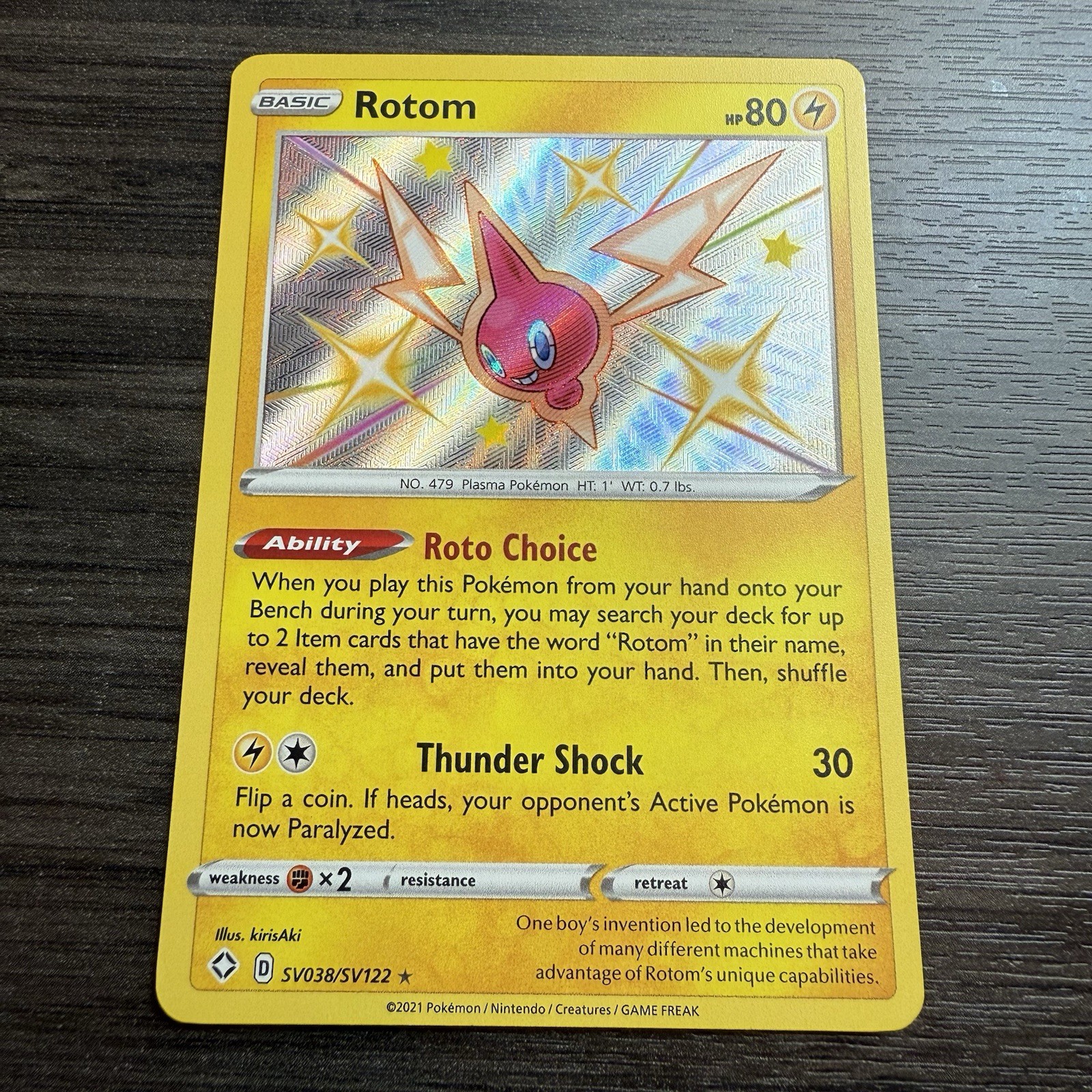 Rotom SV038/SV122 Baby Shiny Holo Rare Pokemon Shining Fates: Shiny Vault NM