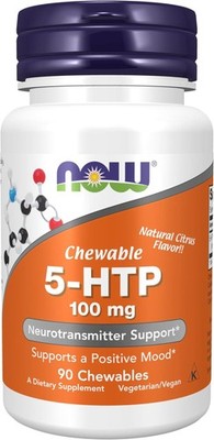 NOW Foods Supplements, 5-HTP (5-hydroxytryptophan) 100 mg, 90 Chewables