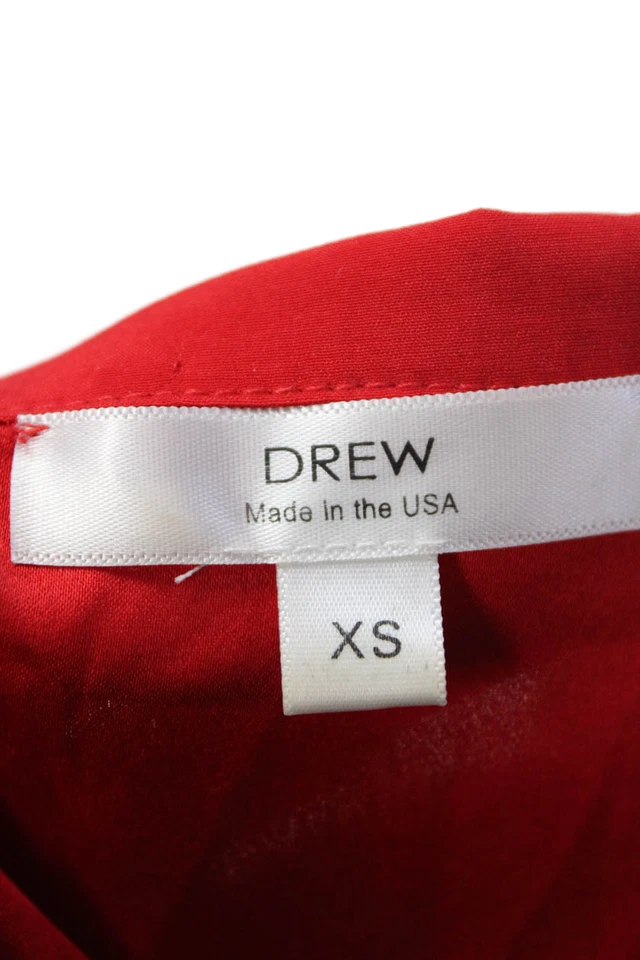 Camiseta sin mangas Drew para mujer con cuello de seda rojo cereza talla extra pequeña Foto 4 de 4