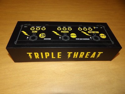 Donner Triple Threat Multi Effects Pedal Echo Phaser Distortion w Adapter NICE