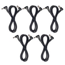 5 PCS 3 Foot Right Angle DC Power 5.5mm x 2.1mm Patch Cables Wire Male To Male
