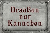 Blechschild Spruch 30X20Cm Kaffee DraußEn Nur KäNnchen