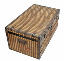 Alter großer Überseekoffer BOHET PARIS Reisetruhe antike Truhe Deko Loft Atelier