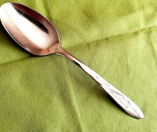 International Americana Star Stainless Serving Spoon Glossy USA 3 Starbursts