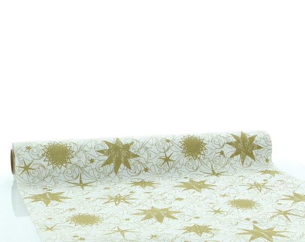 WeihnachtstischläUfer Christmas Dreams In Gold-Weiß Aus Linclass® Airlaid 40Cm-image
