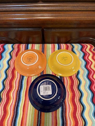 Fiesta Fruit Bowls Tangerine Daffodil Twilight Set Of 3 Pristine 5 3/8” - Picture 3 of 3