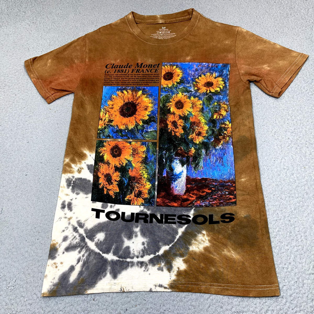 Claude Monet Shirt Mens Small Brown Tournesols Sunflowers  display picture 1