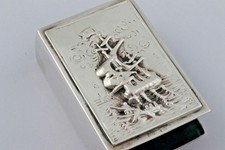 Silber 800 Streichholz Etui Segelschiff Deutsche Produktion 50gr.  1003
