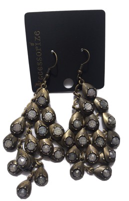 ACCESSORIZE - Ohrringe lila Steine Farbe Messing - NEU & OVP
