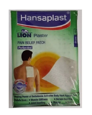 Hansaplast Belladonna Pain Relief Plasters (17x11cm) Ayurvedic- Pack of 10 Sheet
