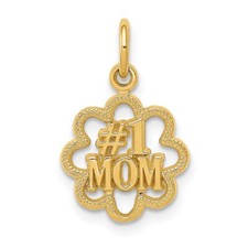 14k Yellow Gold 1 MOM Charm Mom Pendant Perfect Gift for Her