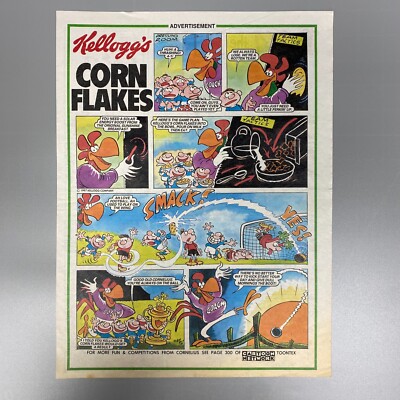 KELLOGG'S Corn Flakes Comic Strip Cornelius 1997 Vintage Retro Werbung