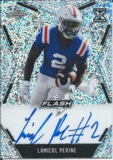 2020 Leaf Flash Football LAMICAL PERINE #BA-LP1 Base On Card Autograph