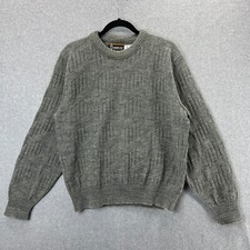 Vintage London Fog Men's Gray Acrylic Wool Blend Sweater Size M Made In USA
