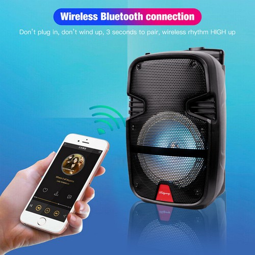 8" 3000W Rechargable Powered Speaker DJ PA Disco karaoke System Bluetooth w/LED - Picture 2 of 10