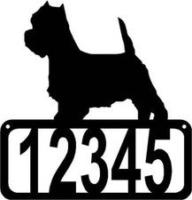 West Highland Terrier Dog House Address Sign - Made in USA