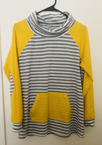 ELFIN Women's funnell neck pullover Lightweight Size Medium Multicolor Long