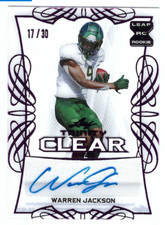 WARREN JACKSON 2021 LEAF TRINITY FOOTBALL CLEAR ROOKIE AUTO /30