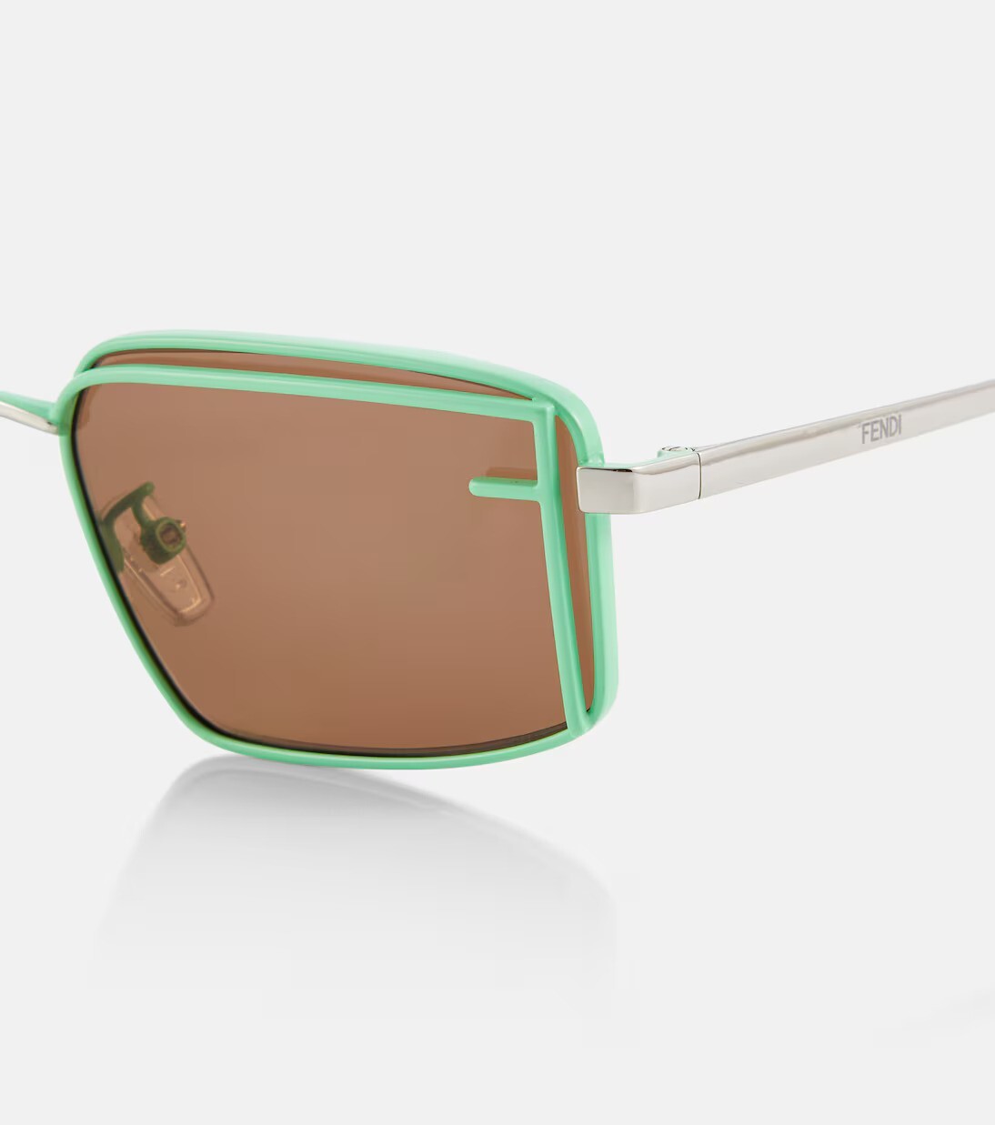 Fendi First Sight Green Rectangular Sunglasses - image 2