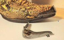 Shiny Black - Gun Metal Silver Cowboy Western Boot Tips Toe Plates Pointy Boots