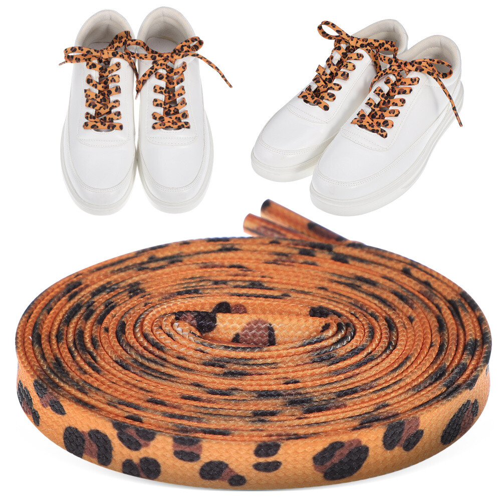 APL Lacci per scarpe con stampa animalier in pizzo leopardato per scarpe da passeggio