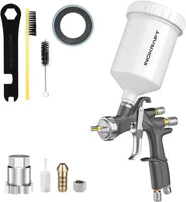 InoKraft D1 LVLP Druckluftspritzpistole Grundset, einfache Handhabung, Lackierpistole für Autos & Hou