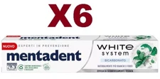 6PCS MENTADENT WHITE SYSTEM BAKING SODA 75ML TOOTHPASTE WHITE AND STRONG TEETH