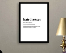 Hairdresser Definition Printable Wall Art–Minimalist Digital Download, PDF, Gift