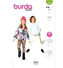 Burda 9237 Childen's Sweatshirt  Size 4-11  Sewing Pattern NEW!  Boys & Girls