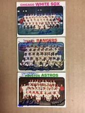 Texas Rangers Signed 1973 Topps Team Card(5sig)Larry Biittner,Toby Harrah,Vic H 
