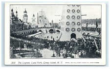 Vintage Postcard New York City Coney Island The Lagoon Luna Park Early 1900s